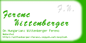 ferenc wittenberger business card